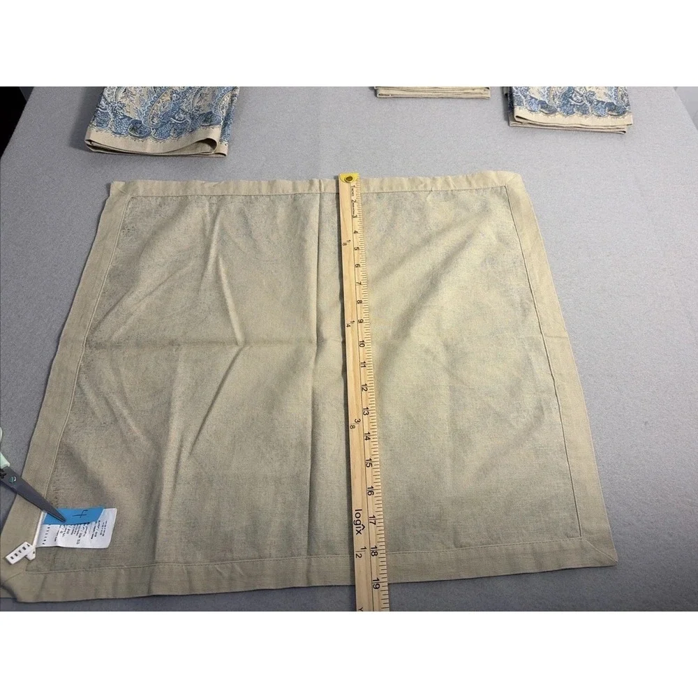 Pottery Barn Paisley Linen Cotton Blend Napkins Set Of 8